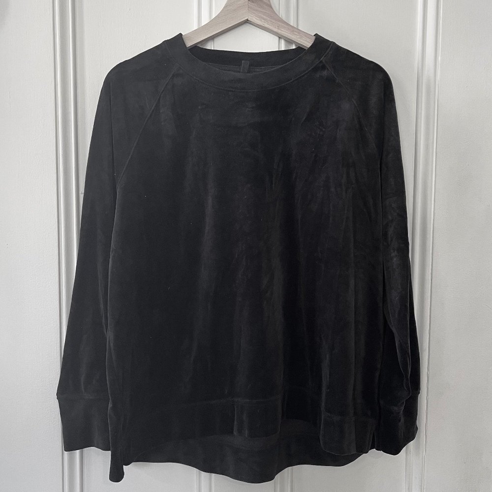 Lou & Gray for LOFT Velor Pullover - Black - Size L